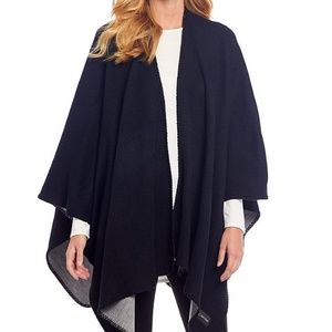 Calvin Klein Blanket Stitch Shawl BLACK